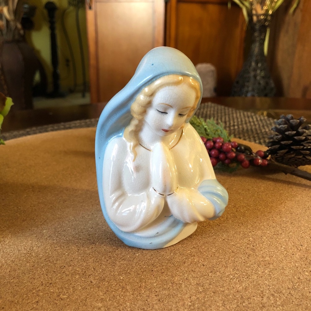 Mid Century Virgin Mary Madonna Vase Planter